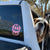 Female St Bernard with Barrel Car Window Decal - Lucy + Norman