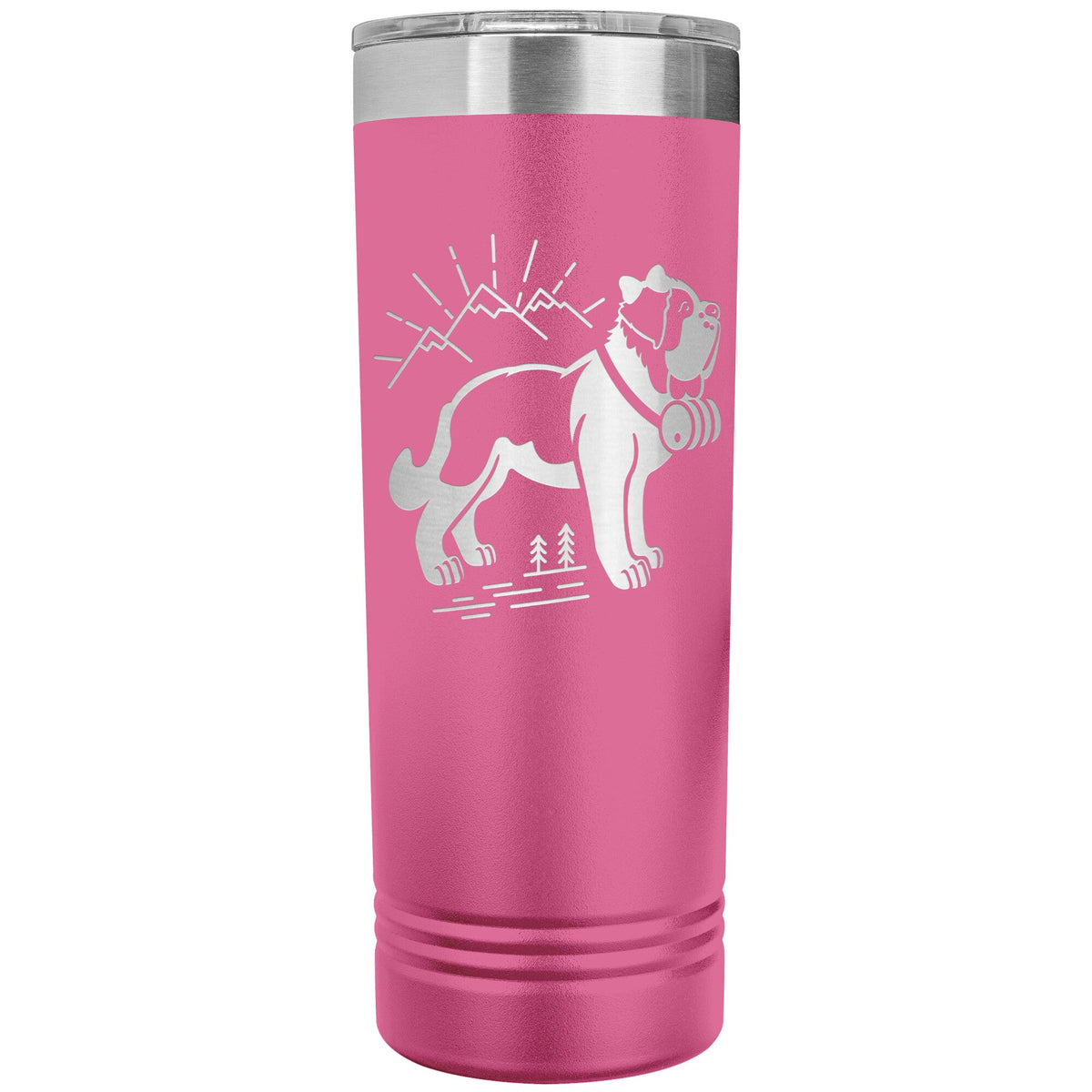 Female St Bernard with Mountains Skinny Tumbler - Lucy + Norman