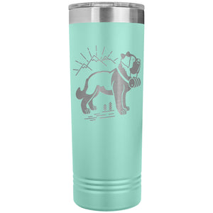 Female St Bernard with Mountains Skinny Tumbler - Lucy + Norman