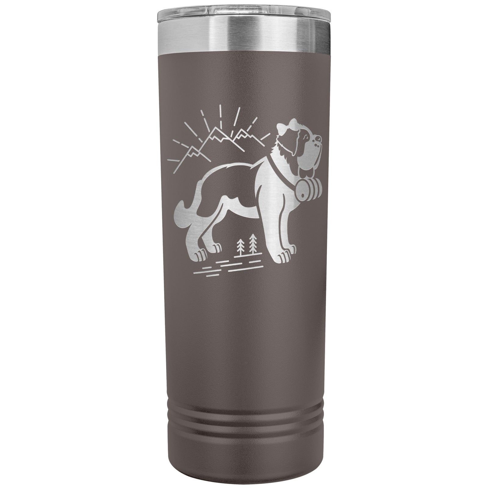 Female St Bernard with Mountains Skinny Tumbler - Lucy + Norman