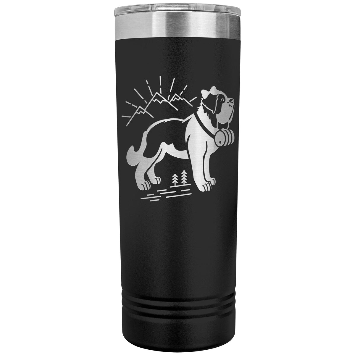 Female St Bernard with Mountains Skinny Tumbler - Lucy + Norman