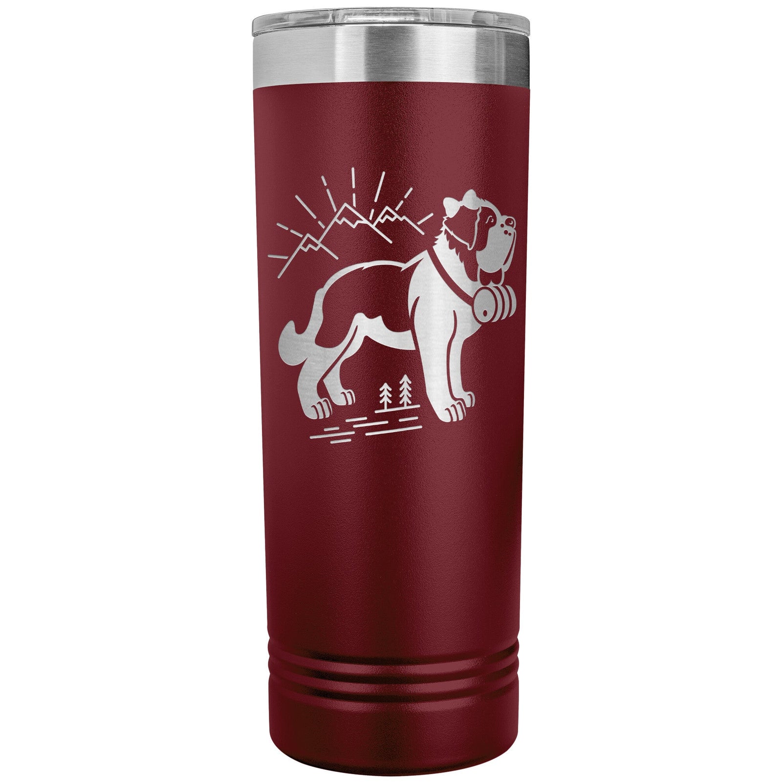 Female St Bernard with Mountains Skinny Tumbler - Lucy + Norman