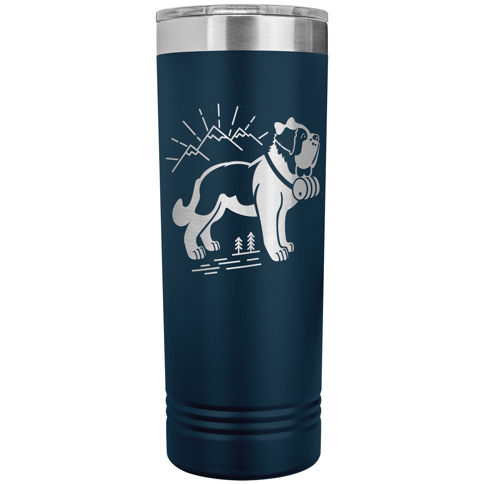 Female St Bernard with Mountains Skinny Tumbler - Lucy + Norman