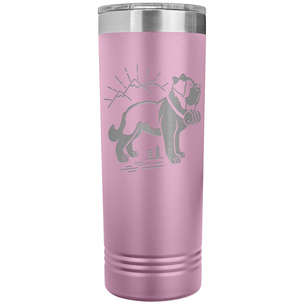 Female St Bernard with Mountains Skinny Tumbler - Lucy + Norman