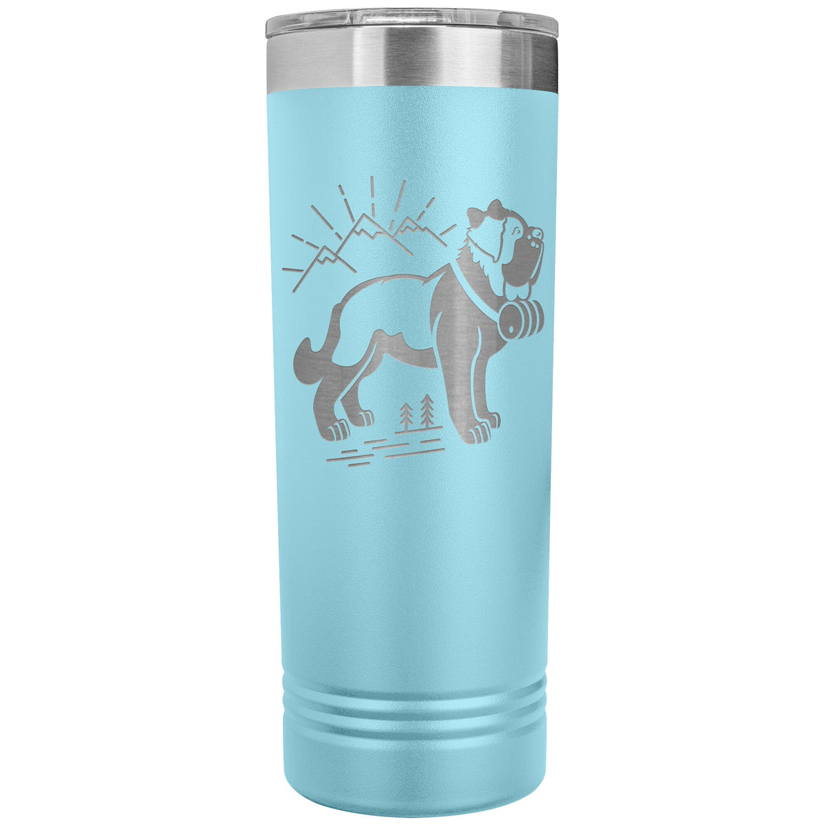 Female St Bernard with Mountains Skinny Tumbler - Lucy + Norman