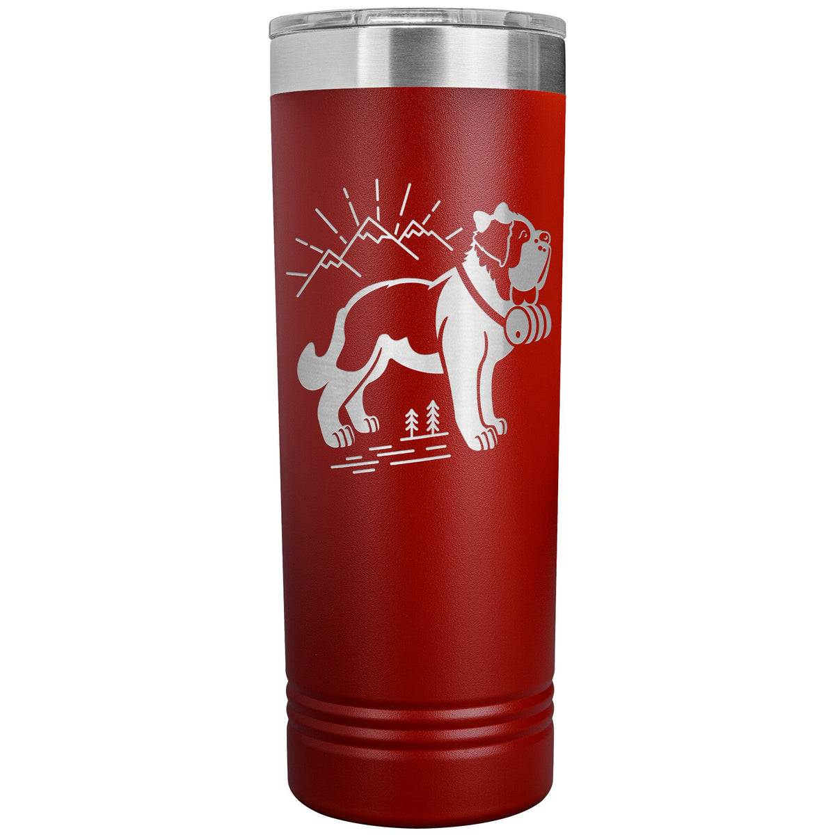 Female St Bernard with Mountains Skinny Tumbler - Lucy + Norman
