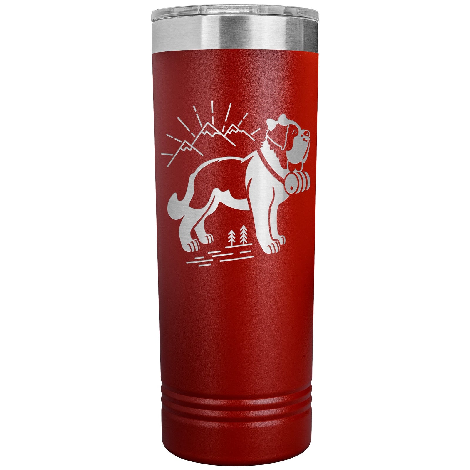 Female St Bernard with Mountains Skinny Tumbler - Lucy + Norman