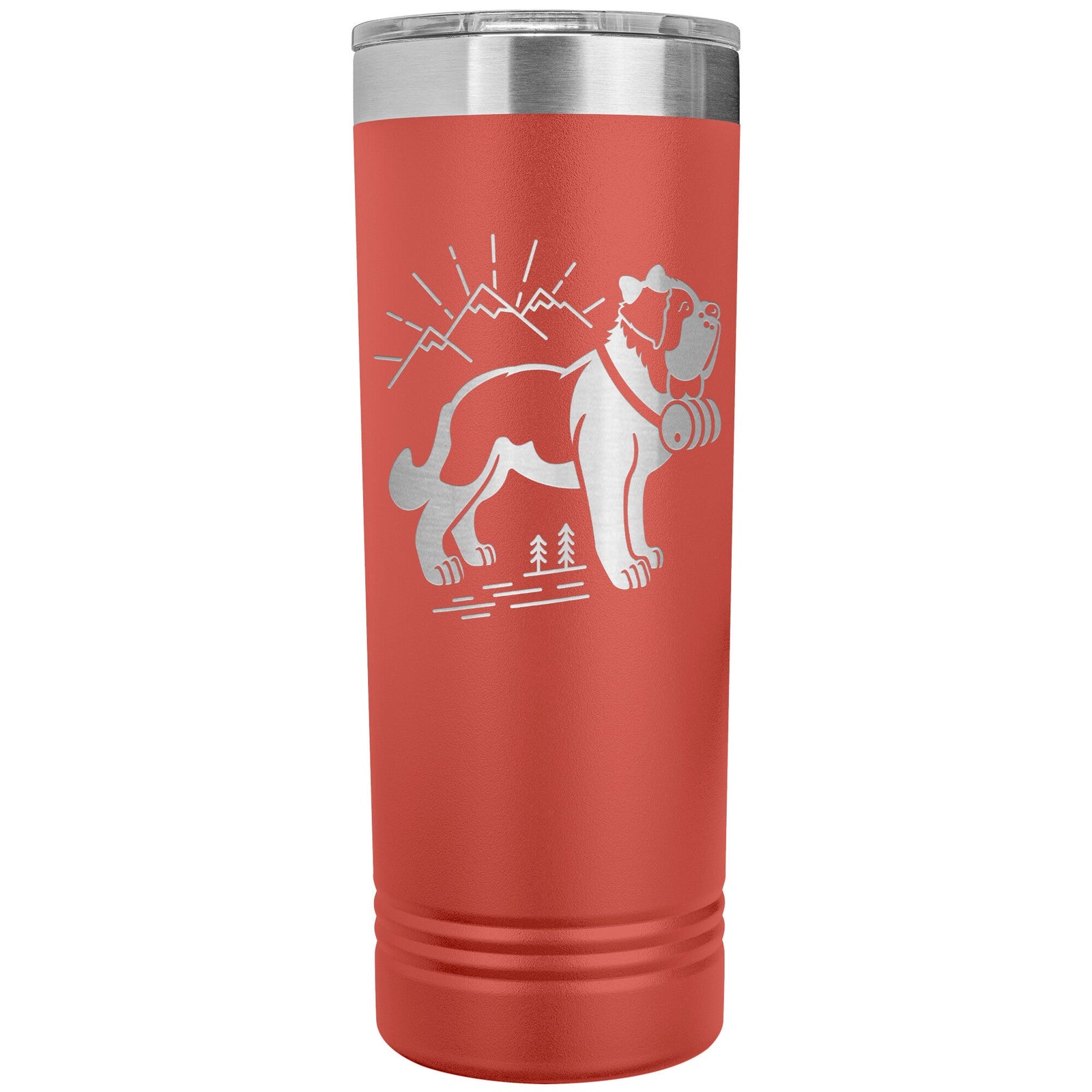Female St Bernard with Mountains Skinny Tumbler - Lucy + Norman