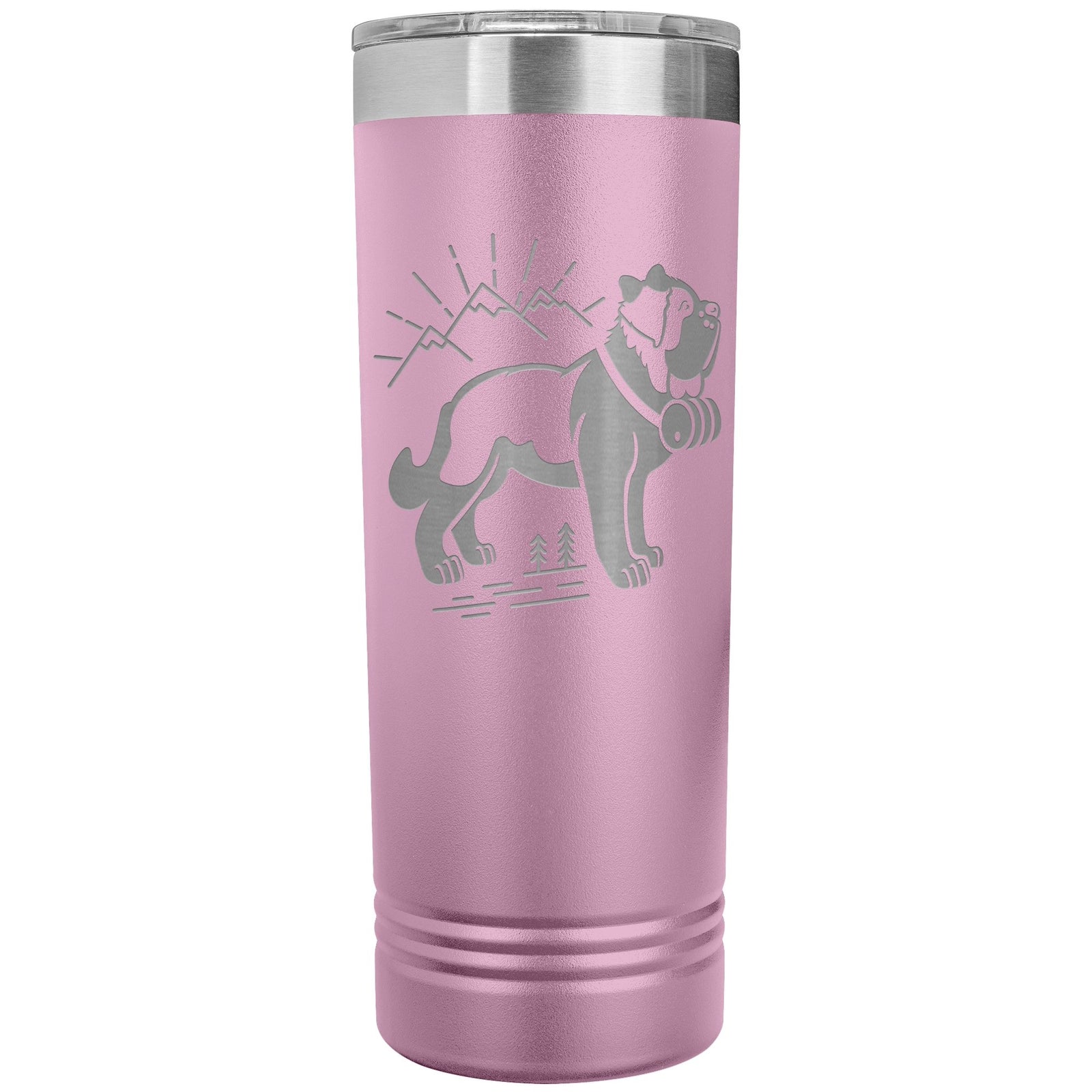 Female St Bernard with Mountains Skinny Tumbler - Lucy + Norman