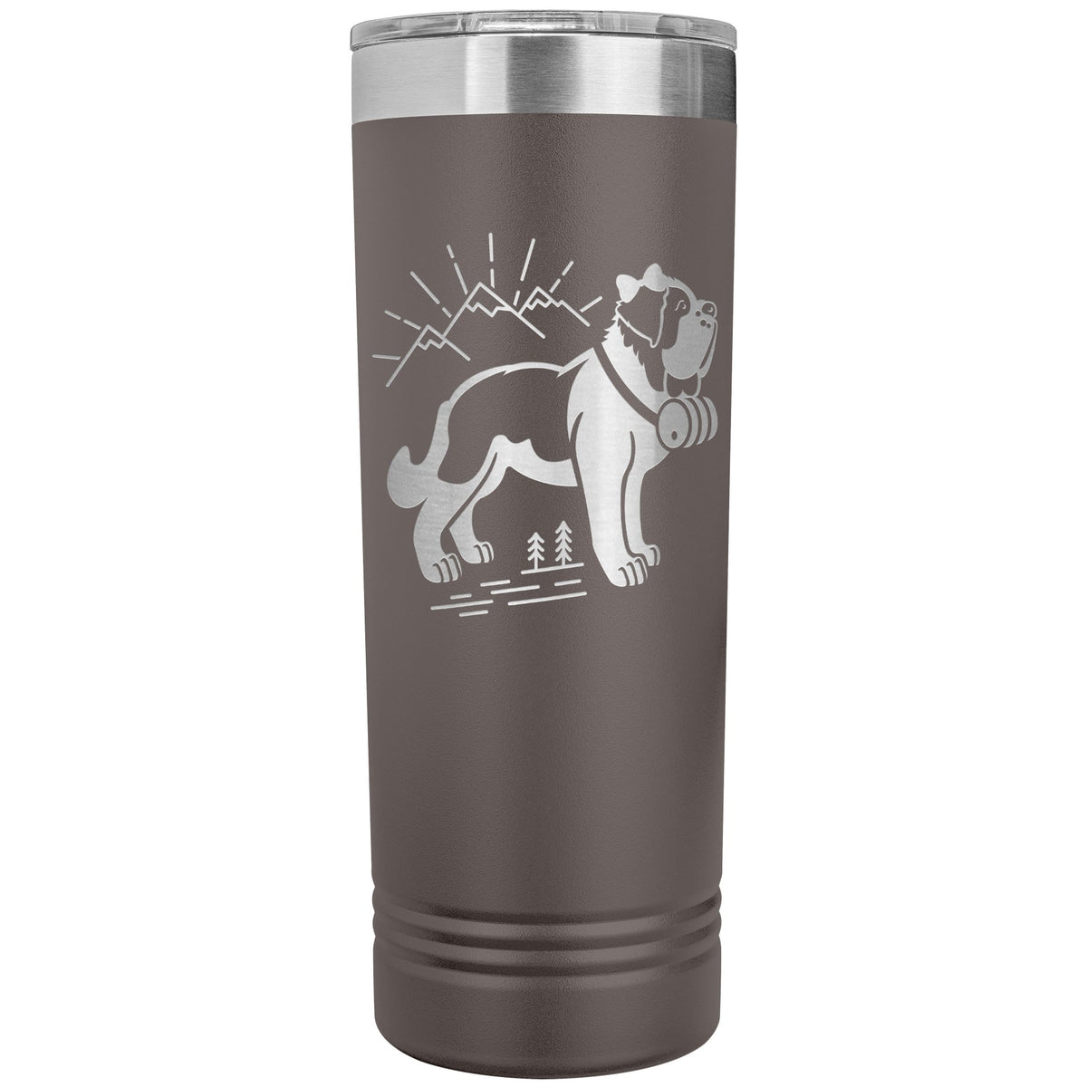 Female St Bernard with Mountains Skinny Tumbler - Lucy + Norman