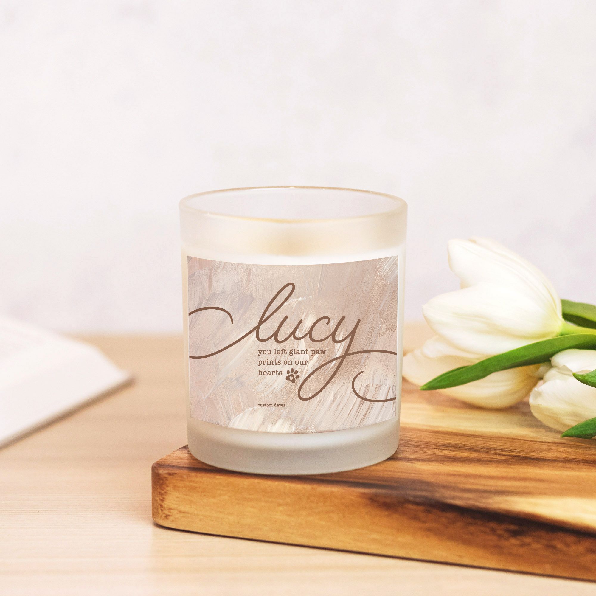 Giant Paw Prints Memorial Candle - Lucy + Norman