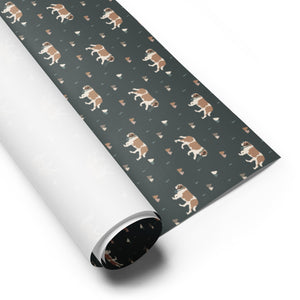 Green Mountain St Bernard Wrapping Paper Sheets - Lucy + Norman