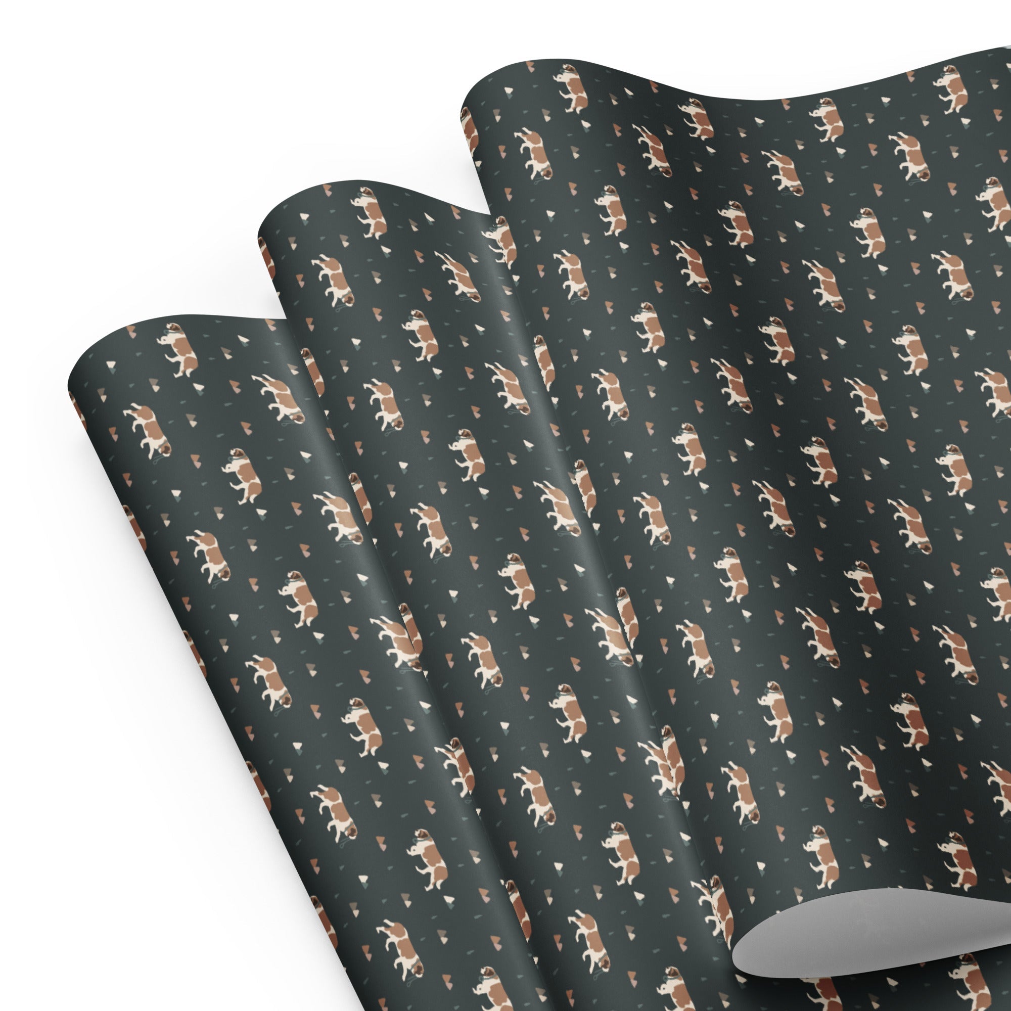 Green Mountain St Bernard Wrapping Paper Sheets - Lucy + Norman