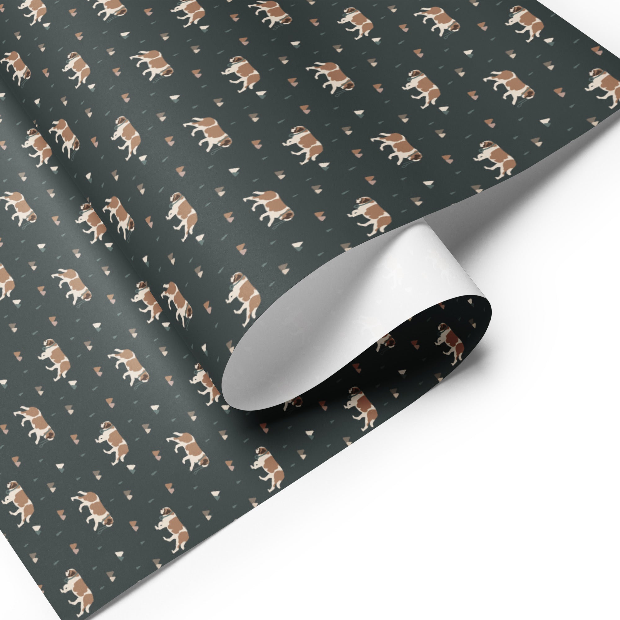 Green Mountain St Bernard Wrapping Paper Sheets - Lucy + Norman