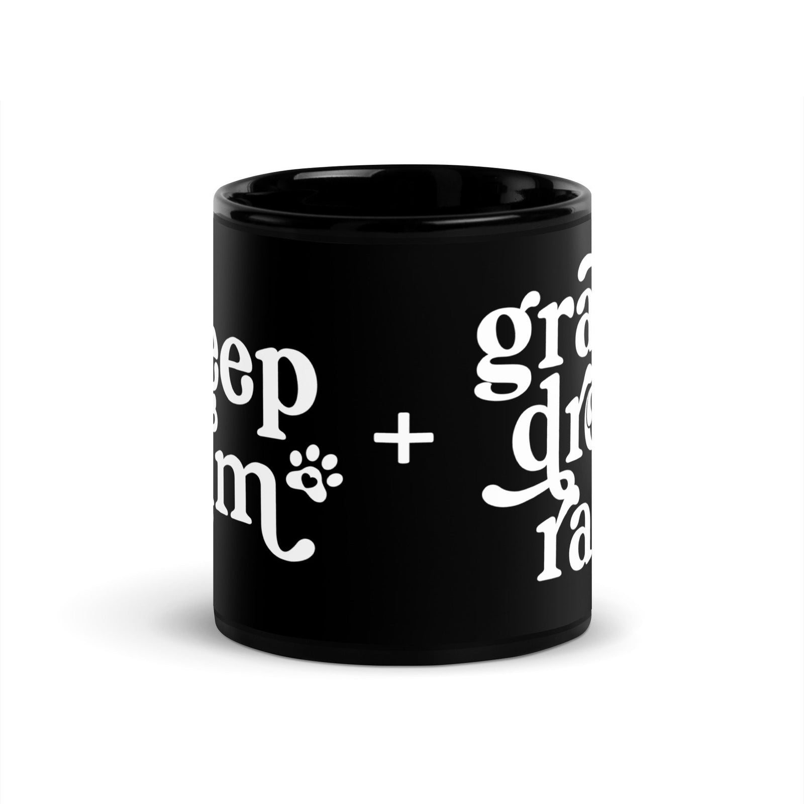 Keep Calm + Grab a Drool Rag Black Glossy Mug - Lucy + Norman