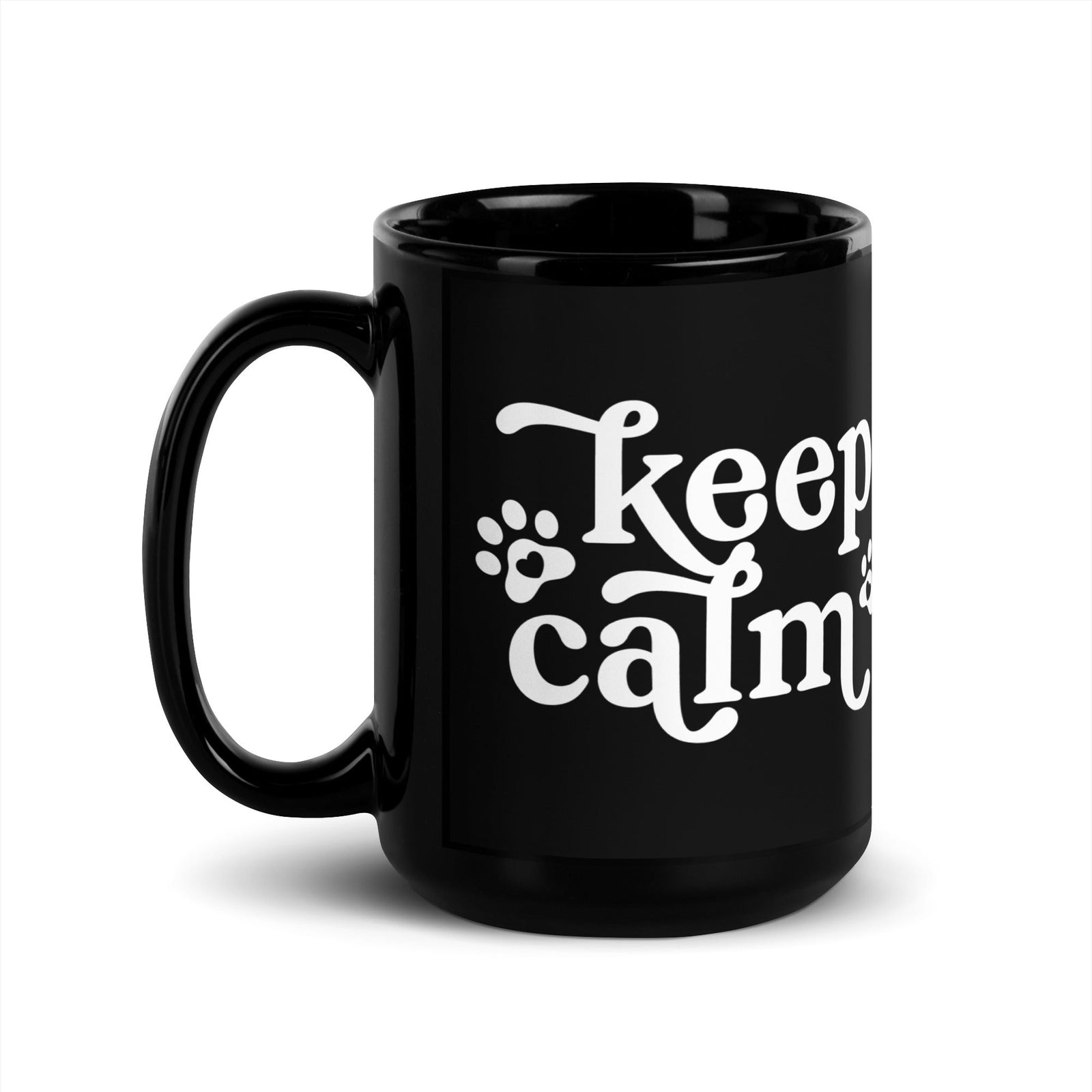 Keep Calm + Grab a Drool Rag Black Glossy Mug - Lucy + Norman
