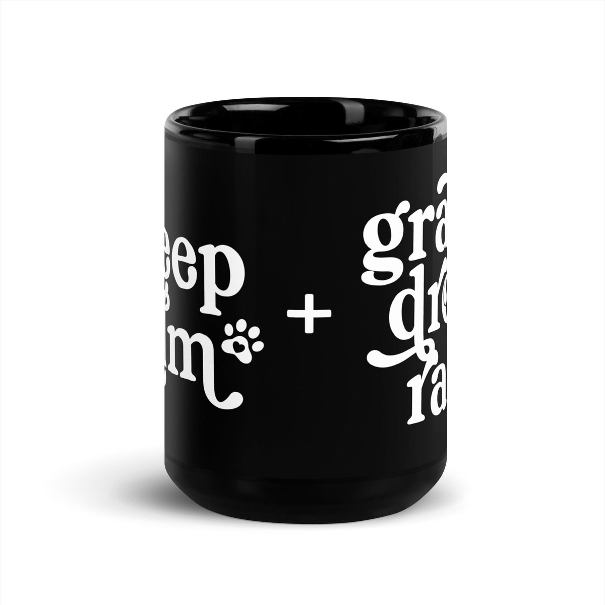 Keep Calm + Grab a Drool Rag Black Glossy Mug - Lucy + Norman