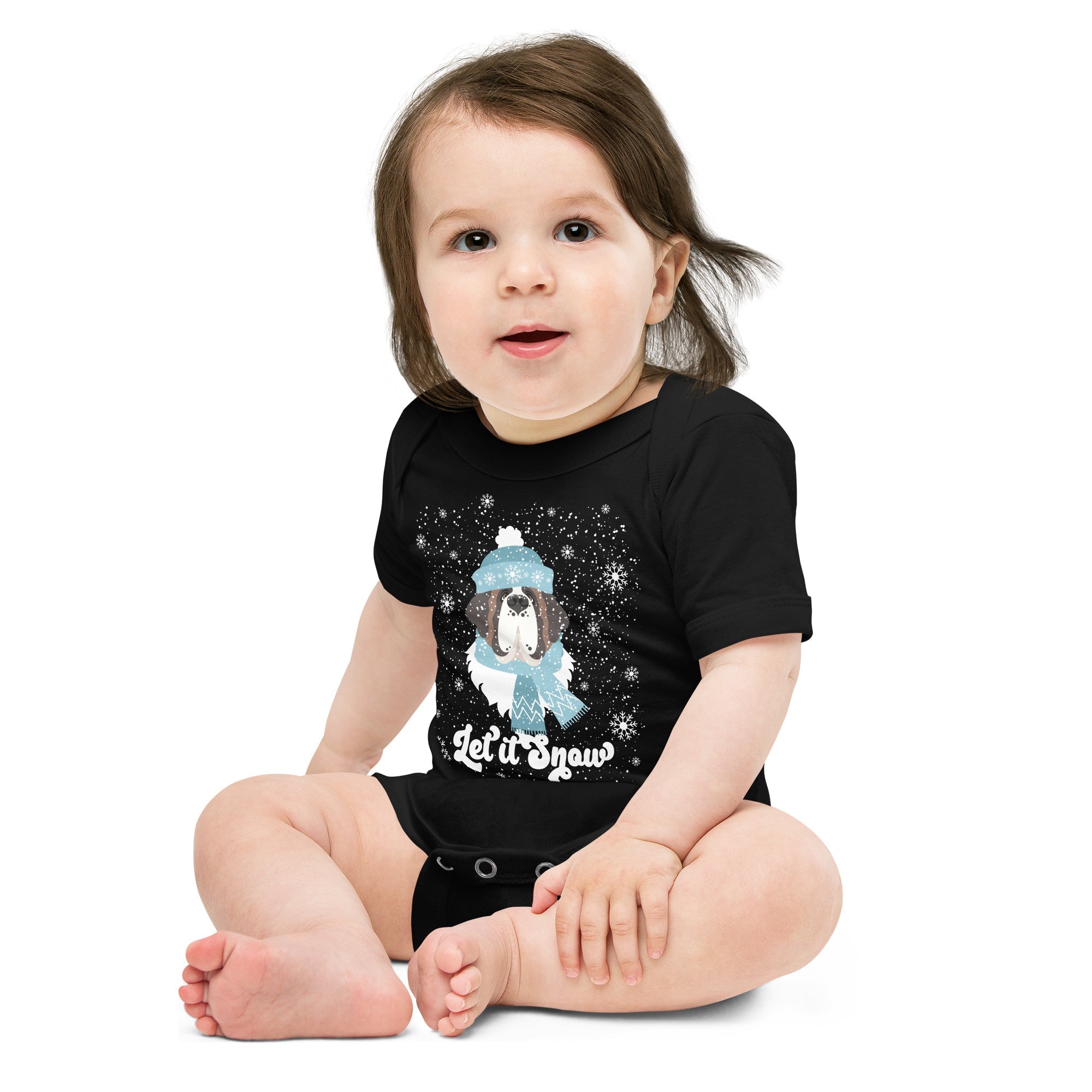 Let It Snow Baby Short Sleeve One Piece - Lucy + Norman