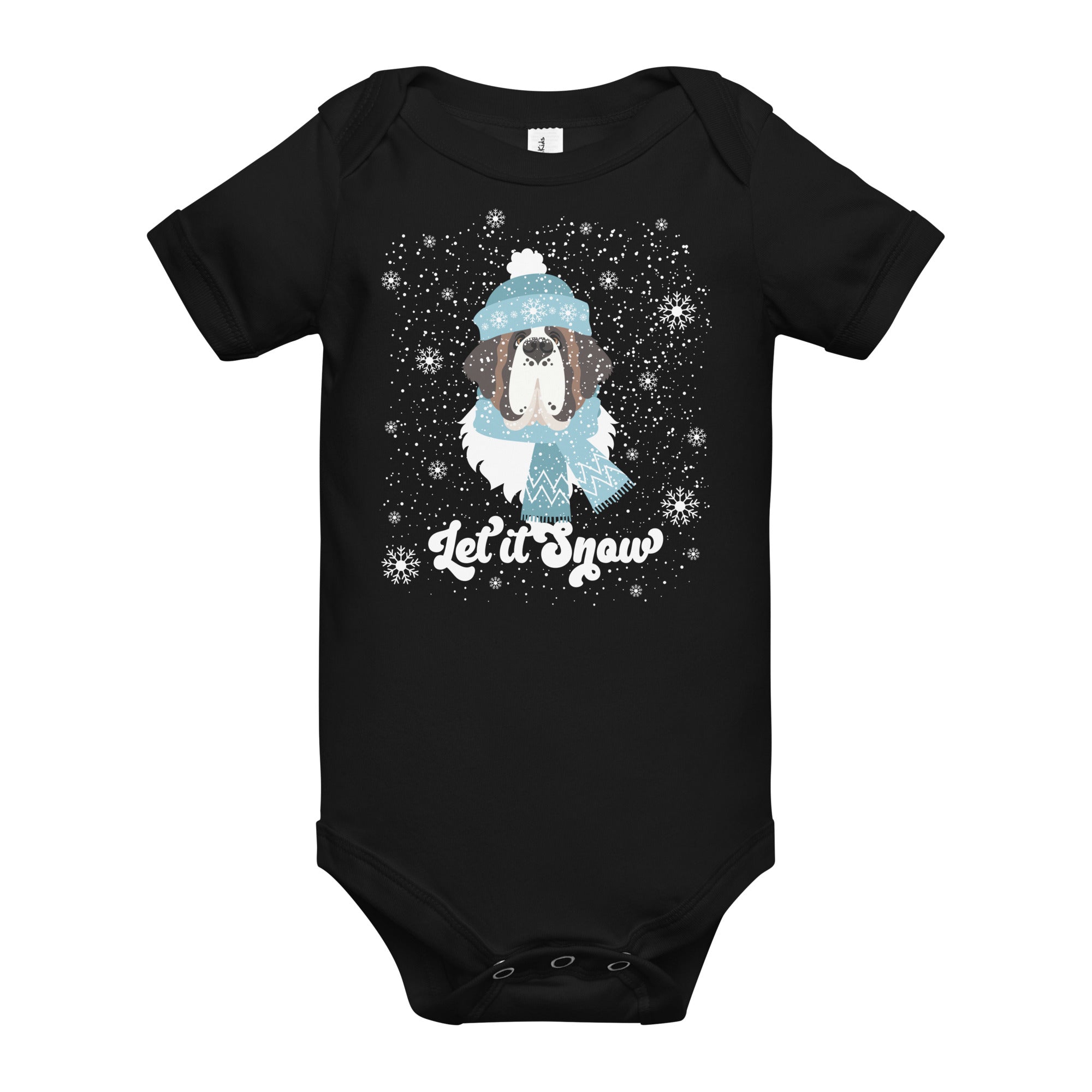 Let It Snow Baby Short Sleeve One Piece - Lucy + Norman