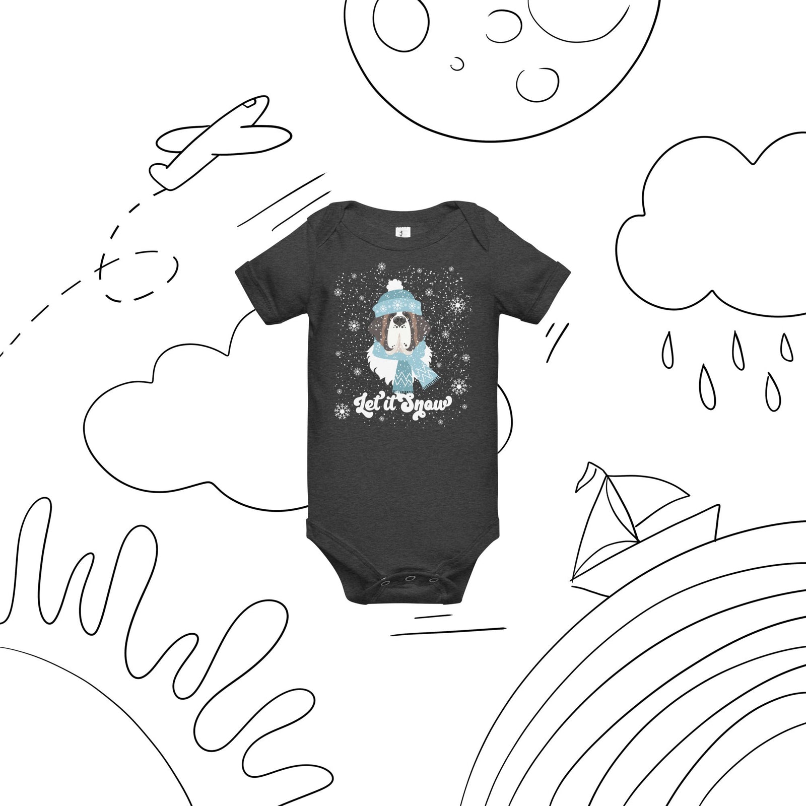 Let It Snow Baby Short Sleeve One Piece - Lucy + Norman