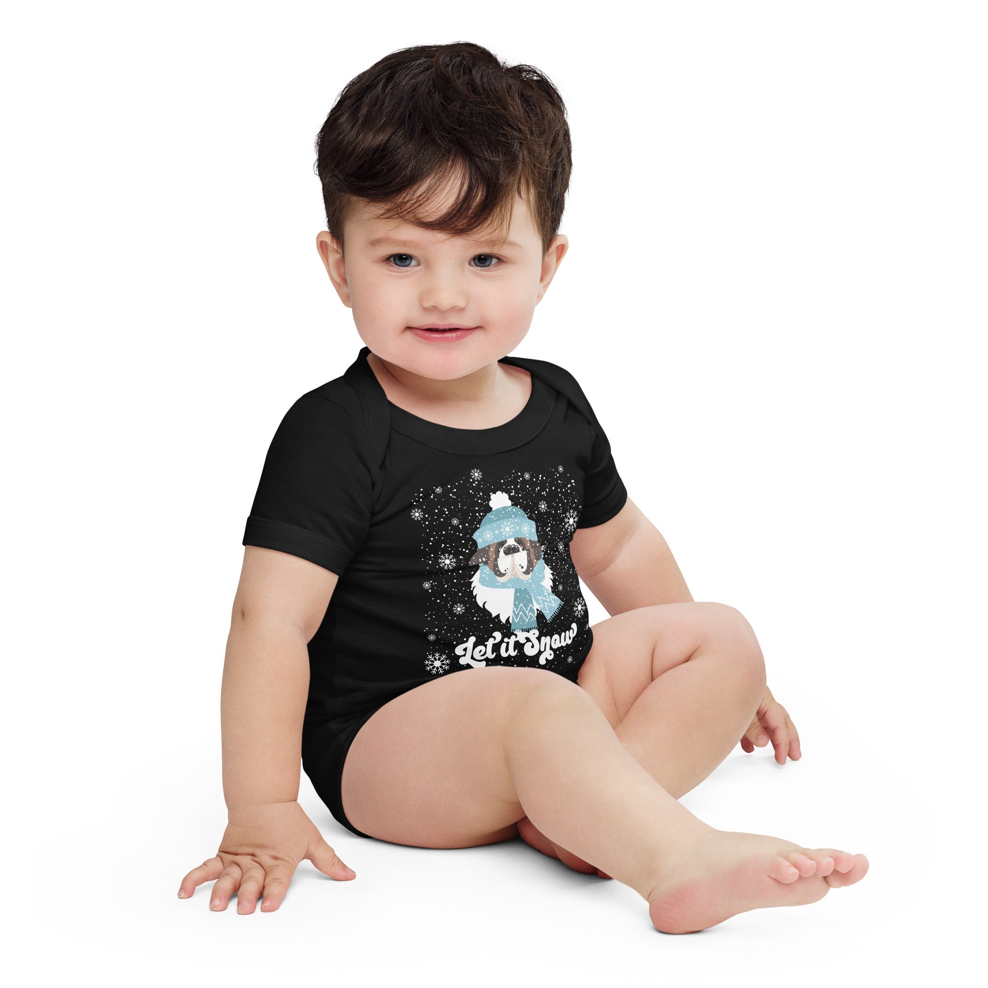 Let It Snow Baby Short Sleeve One Piece - Lucy + Norman