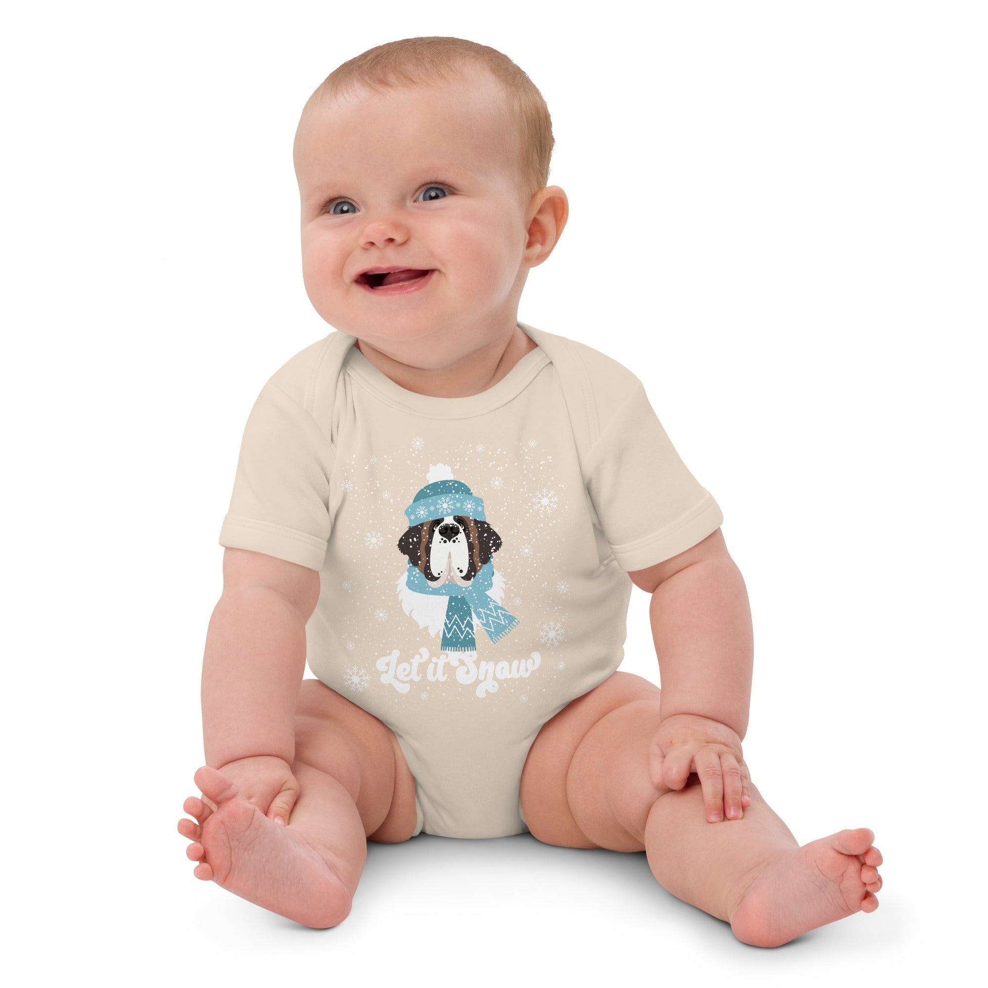 Let It Snow Organic Cotton Baby Bodysuit - Lucy + Norman