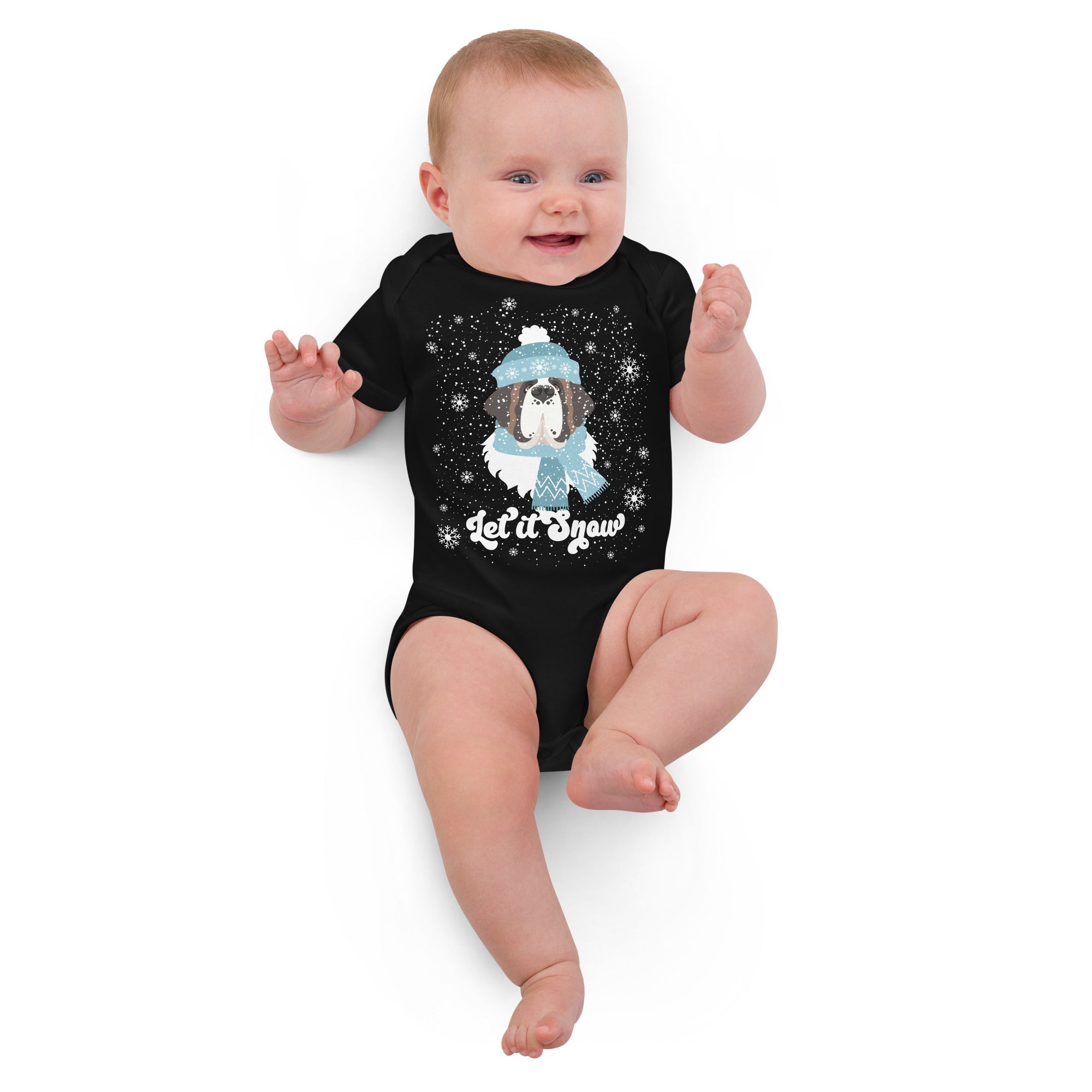 Let It Snow Organic Cotton Baby Bodysuit - Lucy + Norman