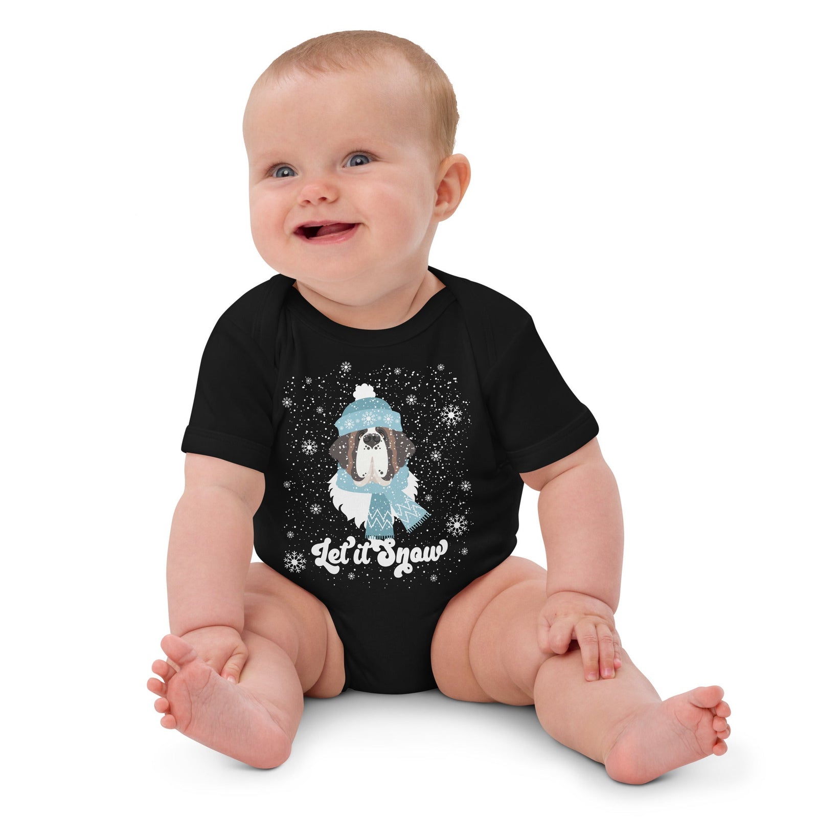 Let It Snow Organic Cotton Baby Bodysuit - Lucy + Norman