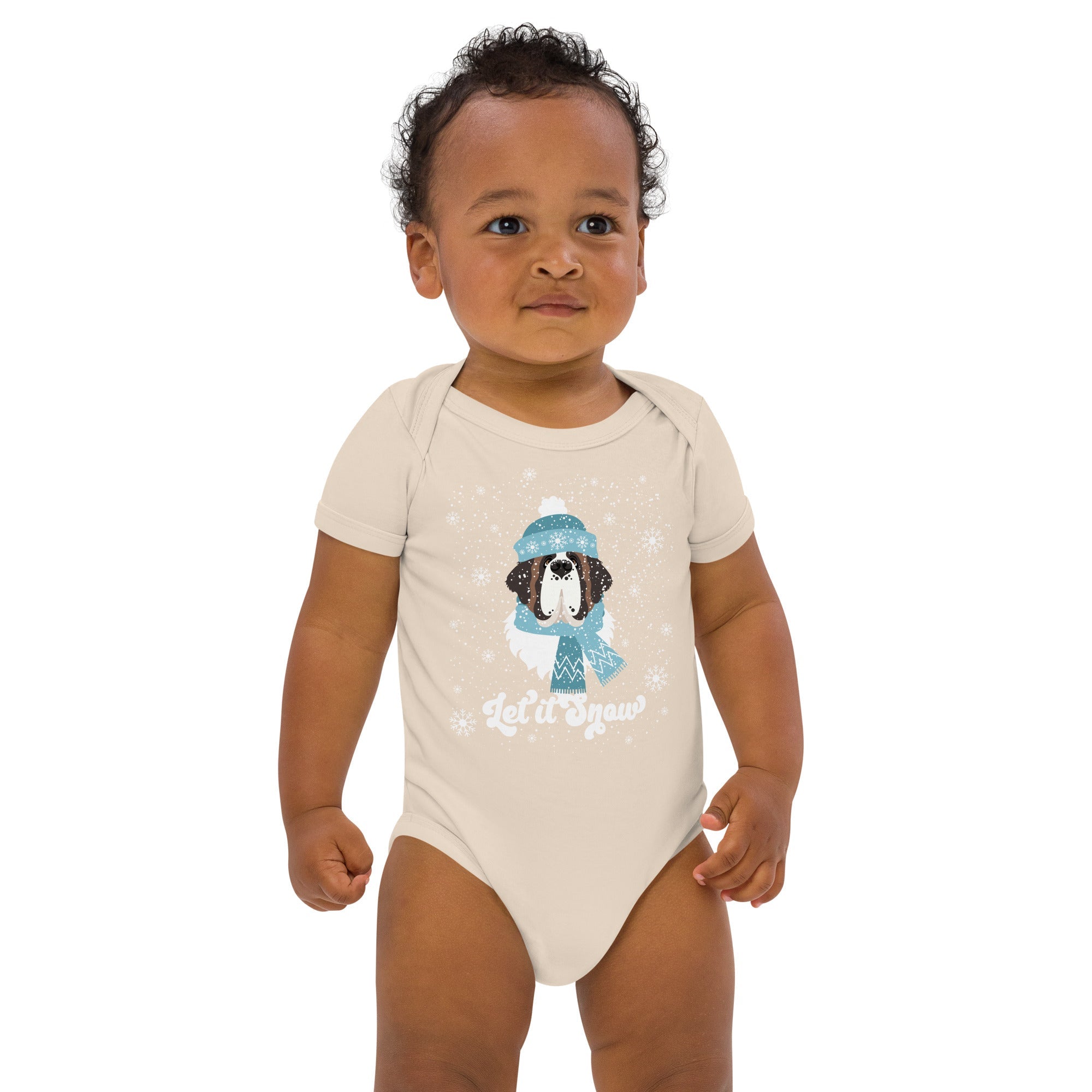 Let It Snow Organic Cotton Baby Bodysuit - Lucy + Norman