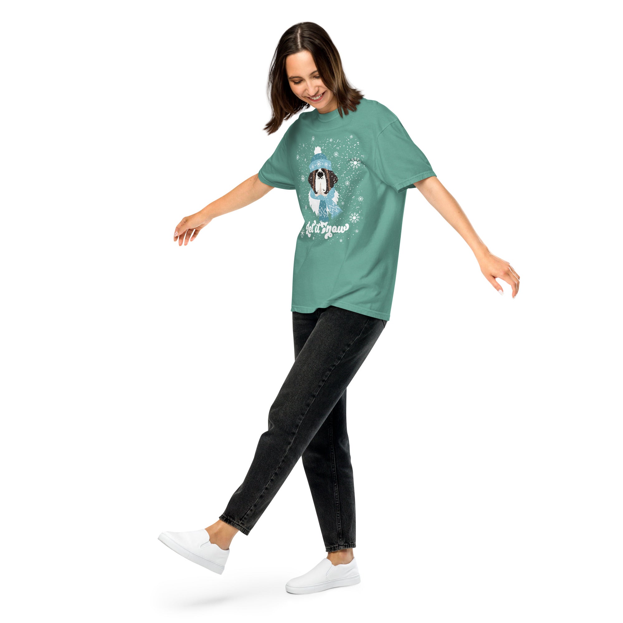 Let It Snow St Bernard Comfort Colors T-Shirt - Lucy + Norman