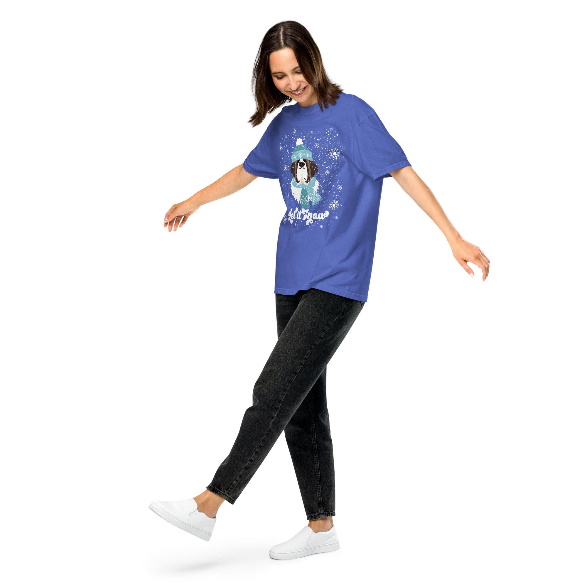 Let It Snow St Bernard Comfort Colors T-Shirt - Lucy + Norman