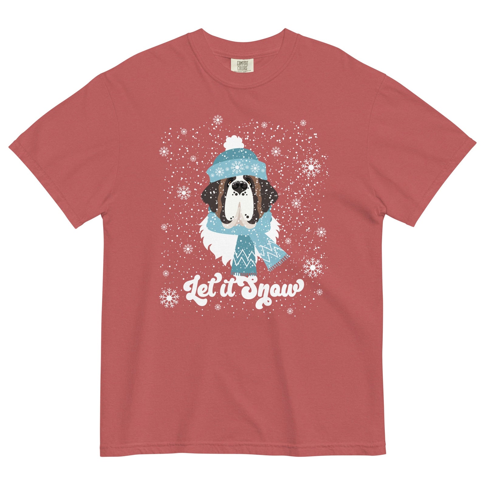 Let It Snow St Bernard Comfort Colors T-Shirt - Lucy + Norman