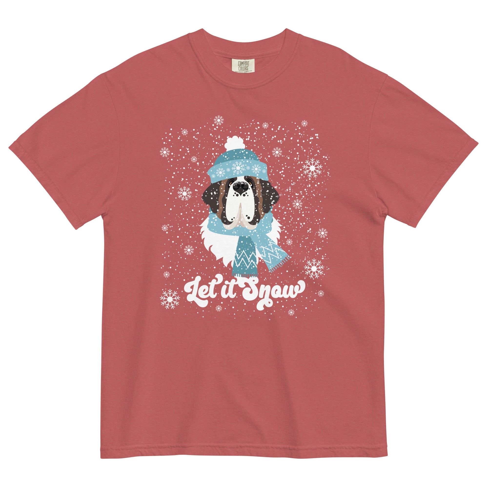 Let It Snow St Bernard Comfort Colors T-Shirt - Lucy + Norman