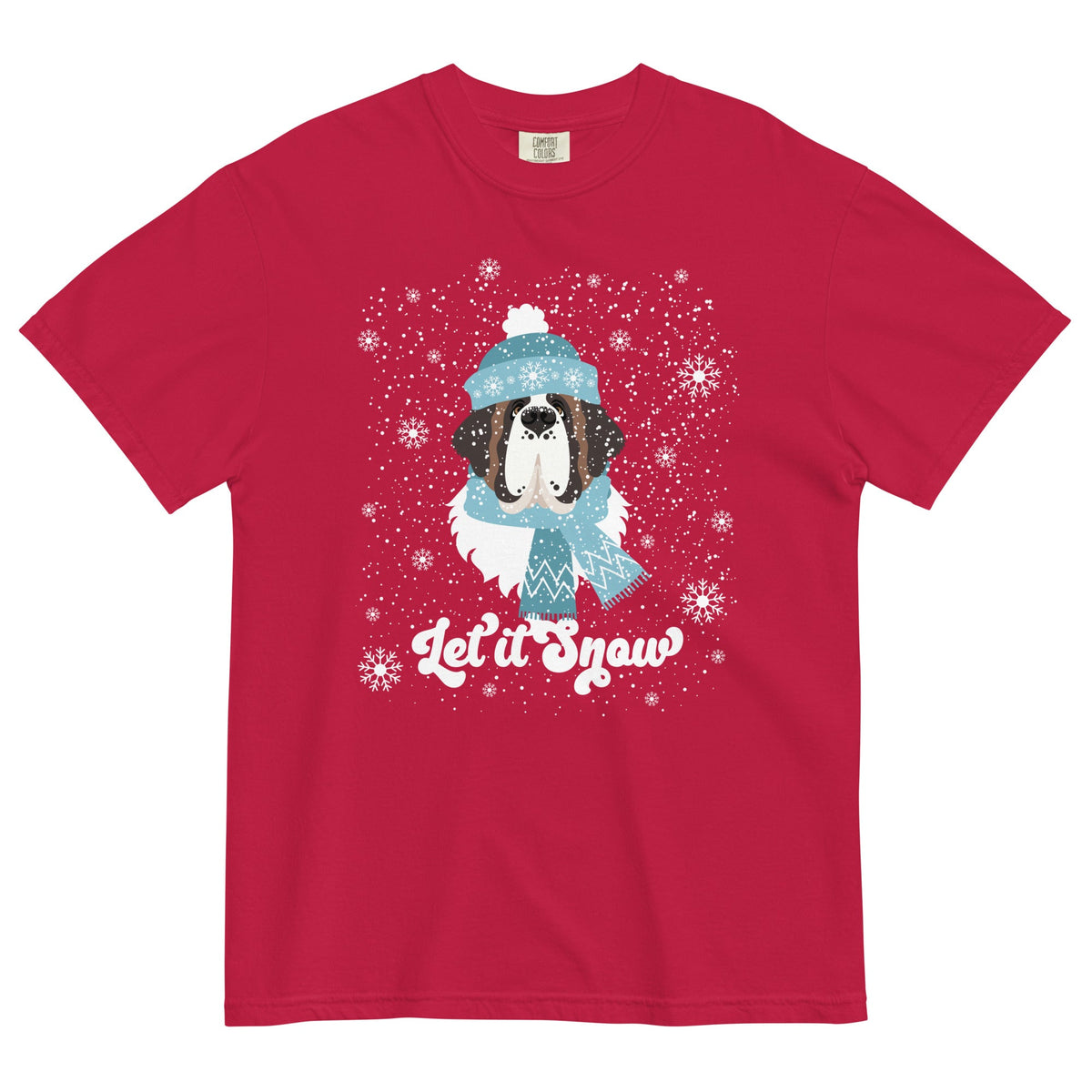 Let It Snow St Bernard Comfort Colors T-Shirt - Lucy + Norman
