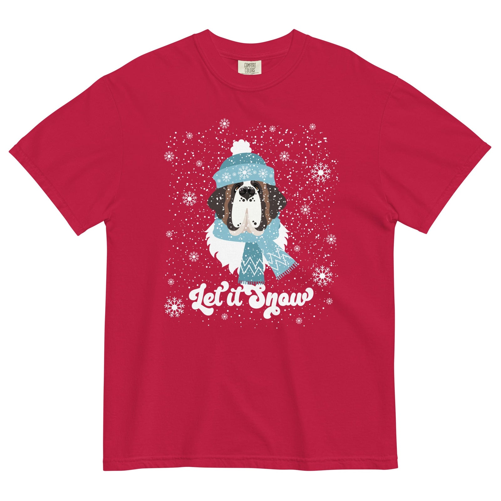 Let It Snow St Bernard Comfort Colors T-Shirt - Lucy + Norman