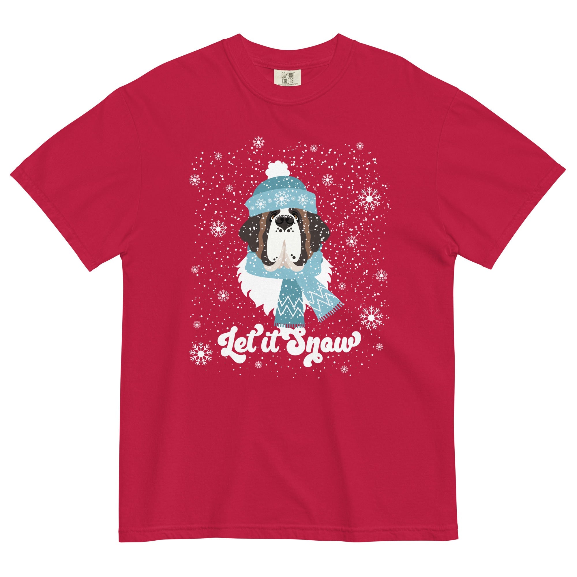 Let It Snow St Bernard Comfort Colors T-Shirt - Lucy + Norman