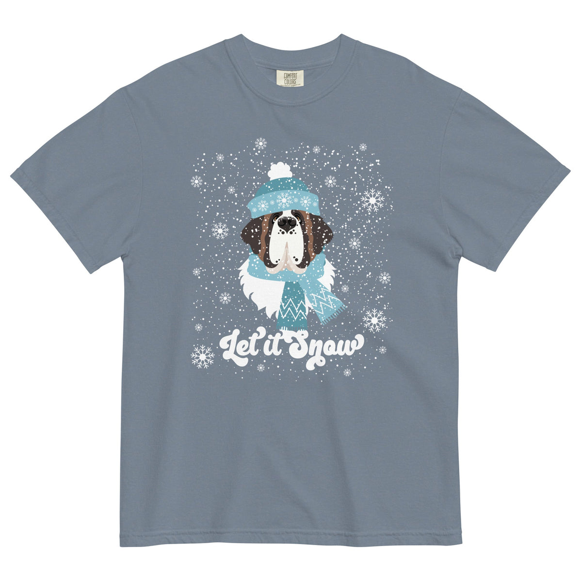 Let It Snow St Bernard Comfort Colors T-Shirt - Lucy + Norman