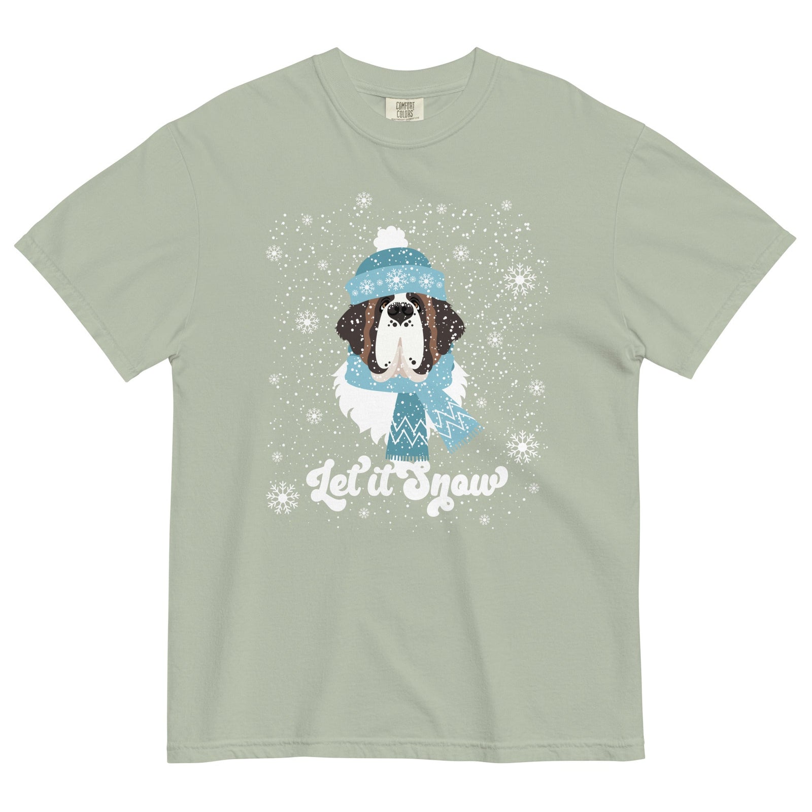 Let It Snow St Bernard Comfort Colors T-Shirt - Lucy + Norman