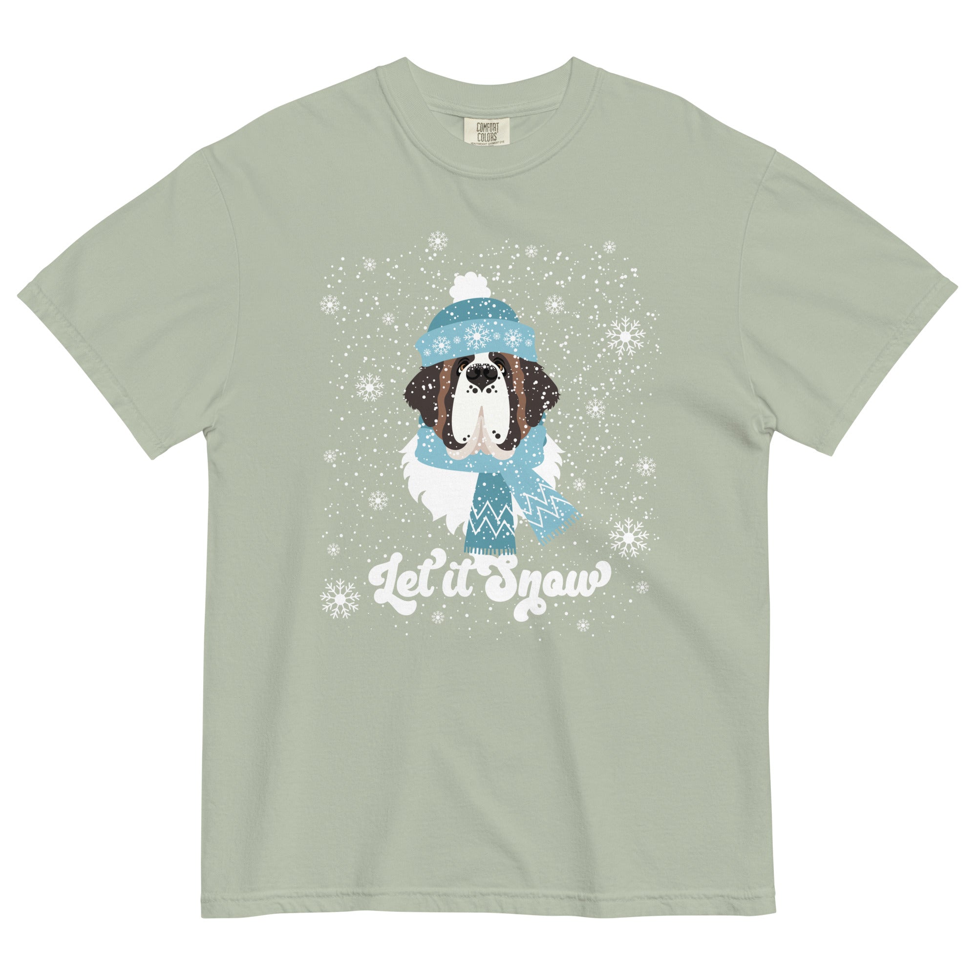 Let It Snow St Bernard Comfort Colors T-Shirt - Lucy + Norman
