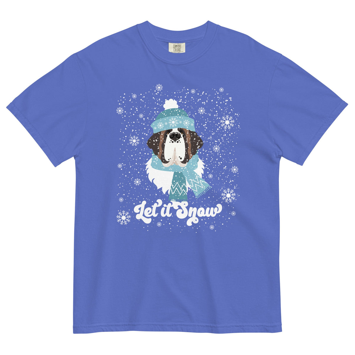 Let It Snow St Bernard Comfort Colors T-Shirt - Lucy + Norman