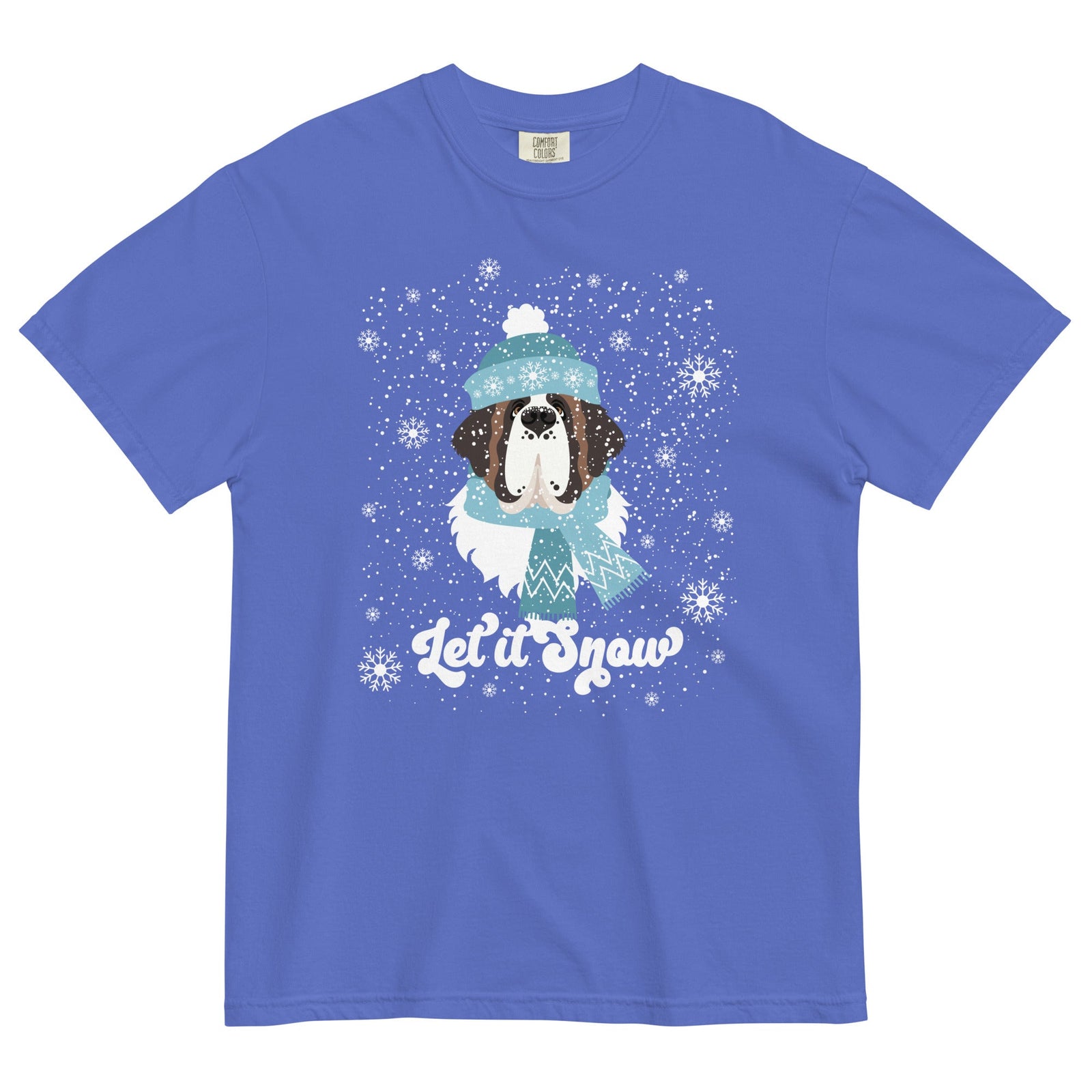 Let It Snow St Bernard Comfort Colors T-Shirt - Lucy + Norman