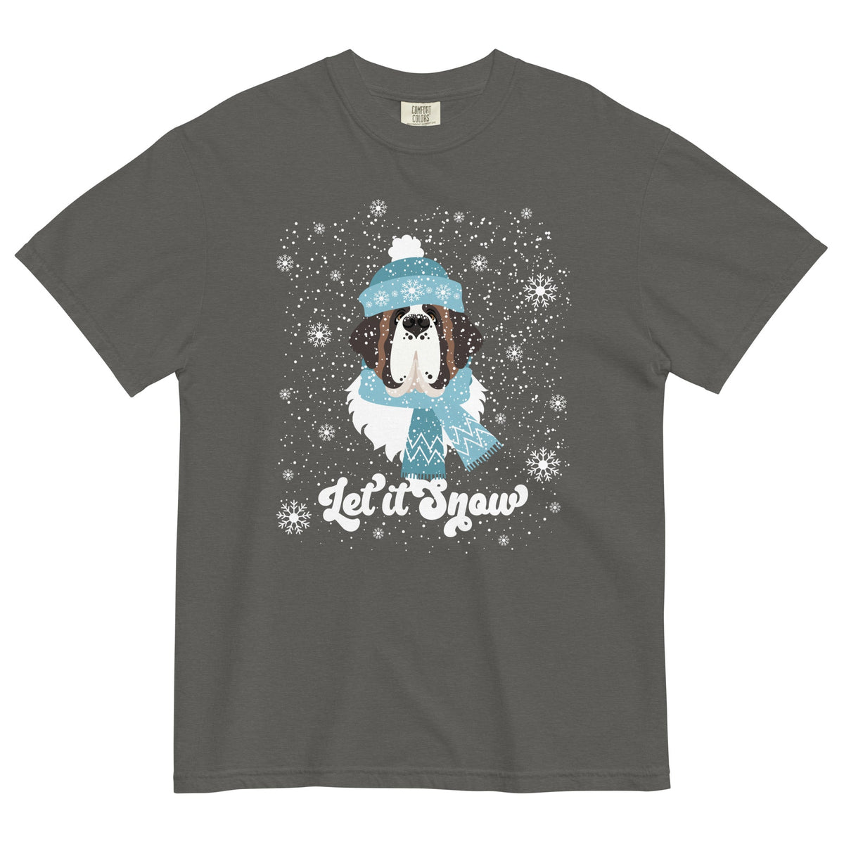 Let It Snow St Bernard Comfort Colors T-Shirt - Lucy + Norman