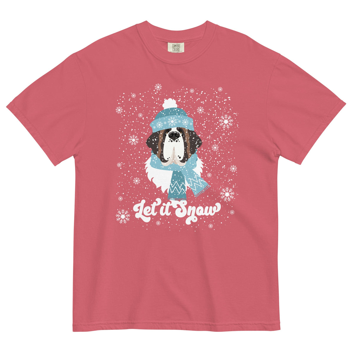 Let It Snow St Bernard Comfort Colors T-Shirt - Lucy + Norman