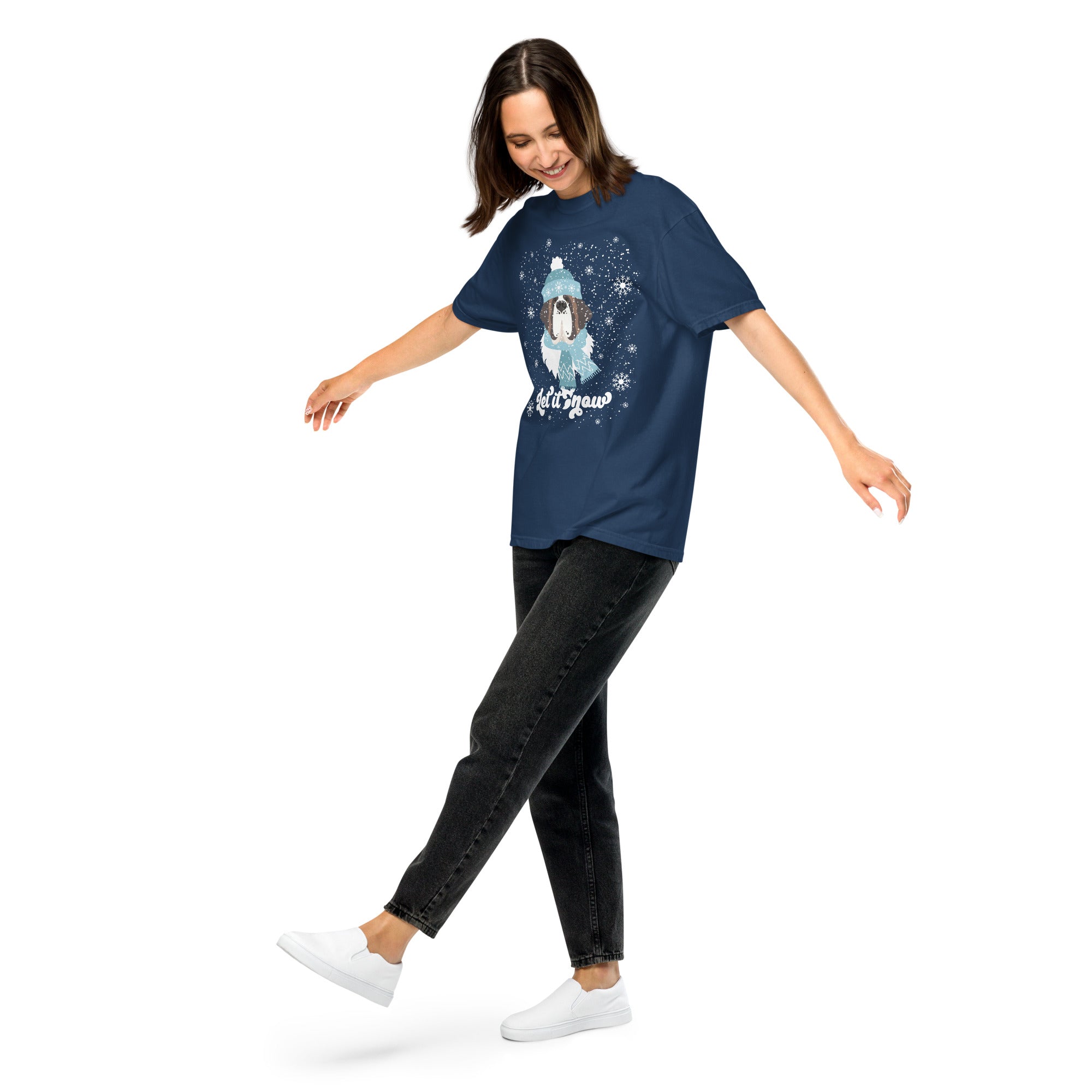 Let It Snow St Bernard Comfort Colors T-Shirt - Lucy + Norman