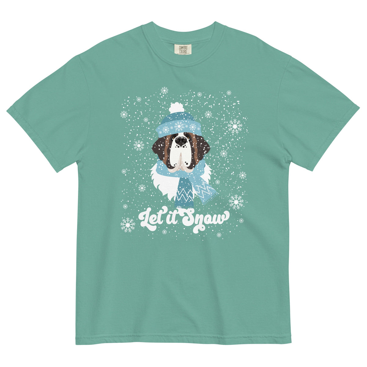 Let It Snow St Bernard Comfort Colors T-Shirt - Lucy + Norman