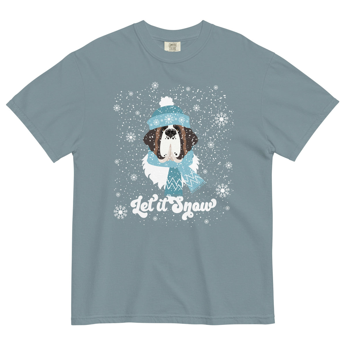 Let It Snow St Bernard Comfort Colors T-Shirt - Lucy + Norman
