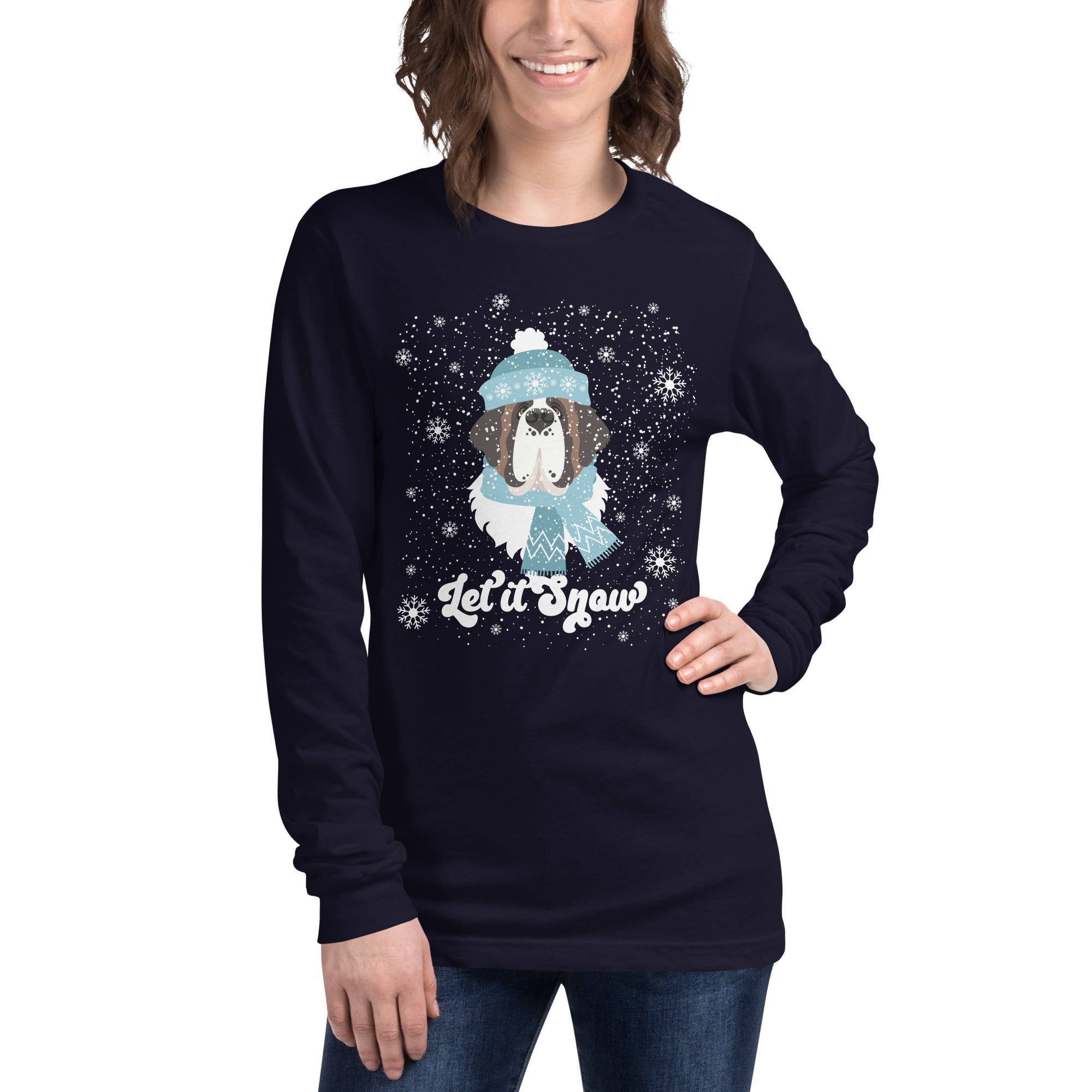 Let It Snow St Bernard Long Sleeve Tee - Lucy + Norman