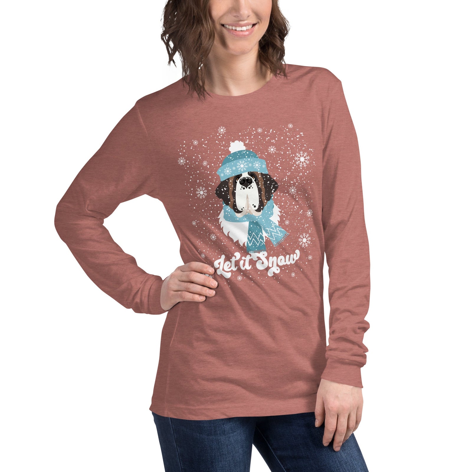 Let It Snow St Bernard Long Sleeve Tee - Lucy + Norman