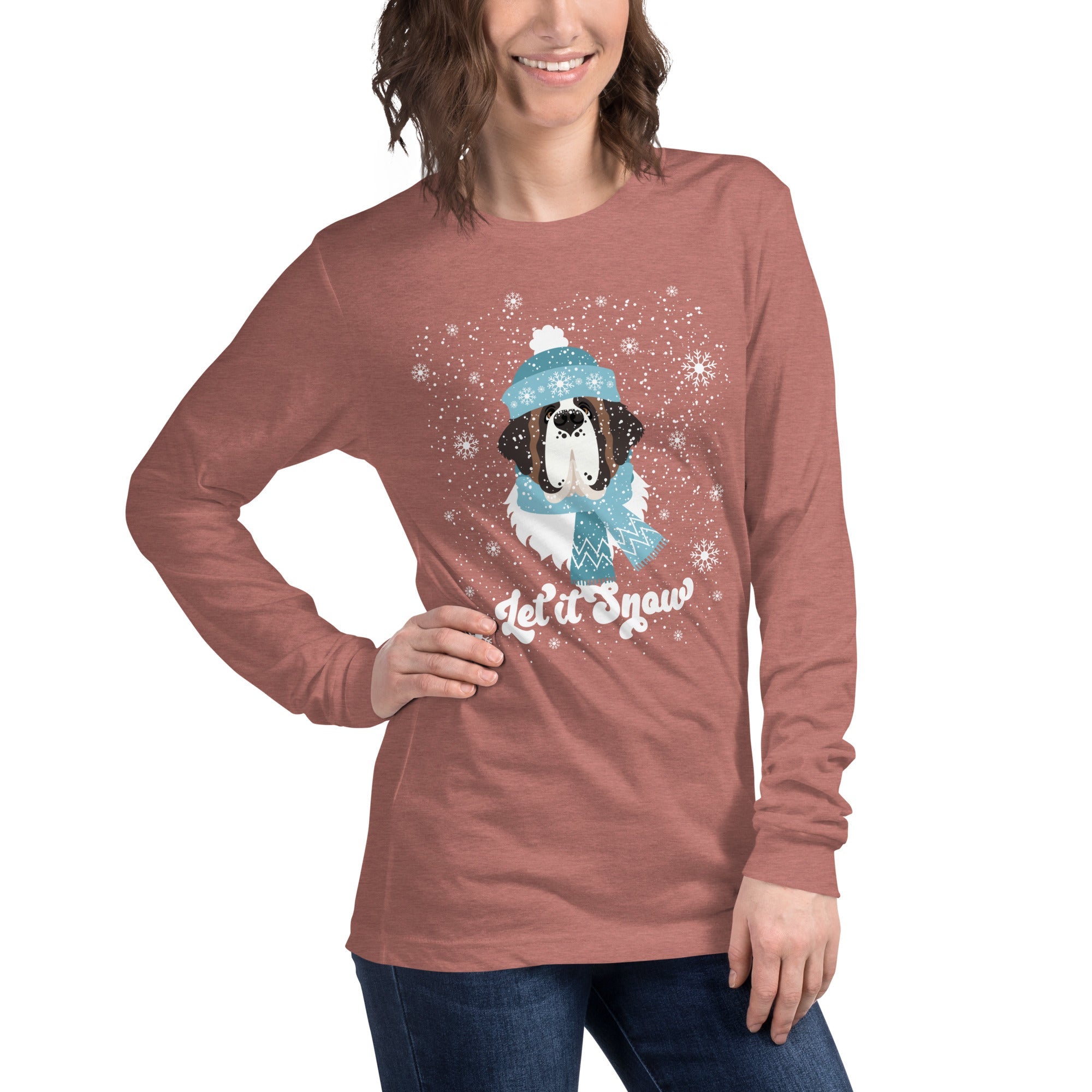 Let It Snow St Bernard Long Sleeve Tee - Lucy + Norman