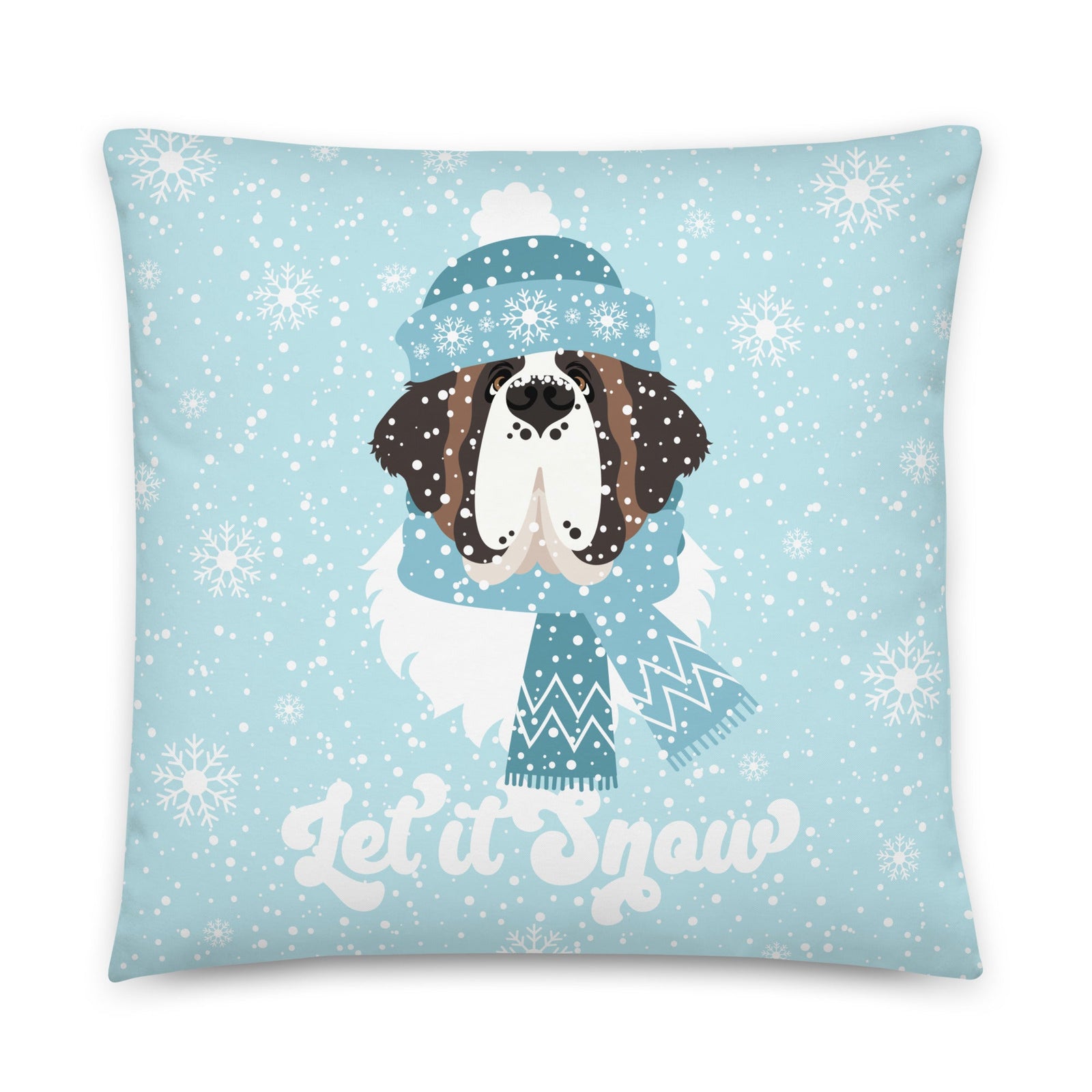 Let It Snow St Bernard Pillow - Lucy + Norman